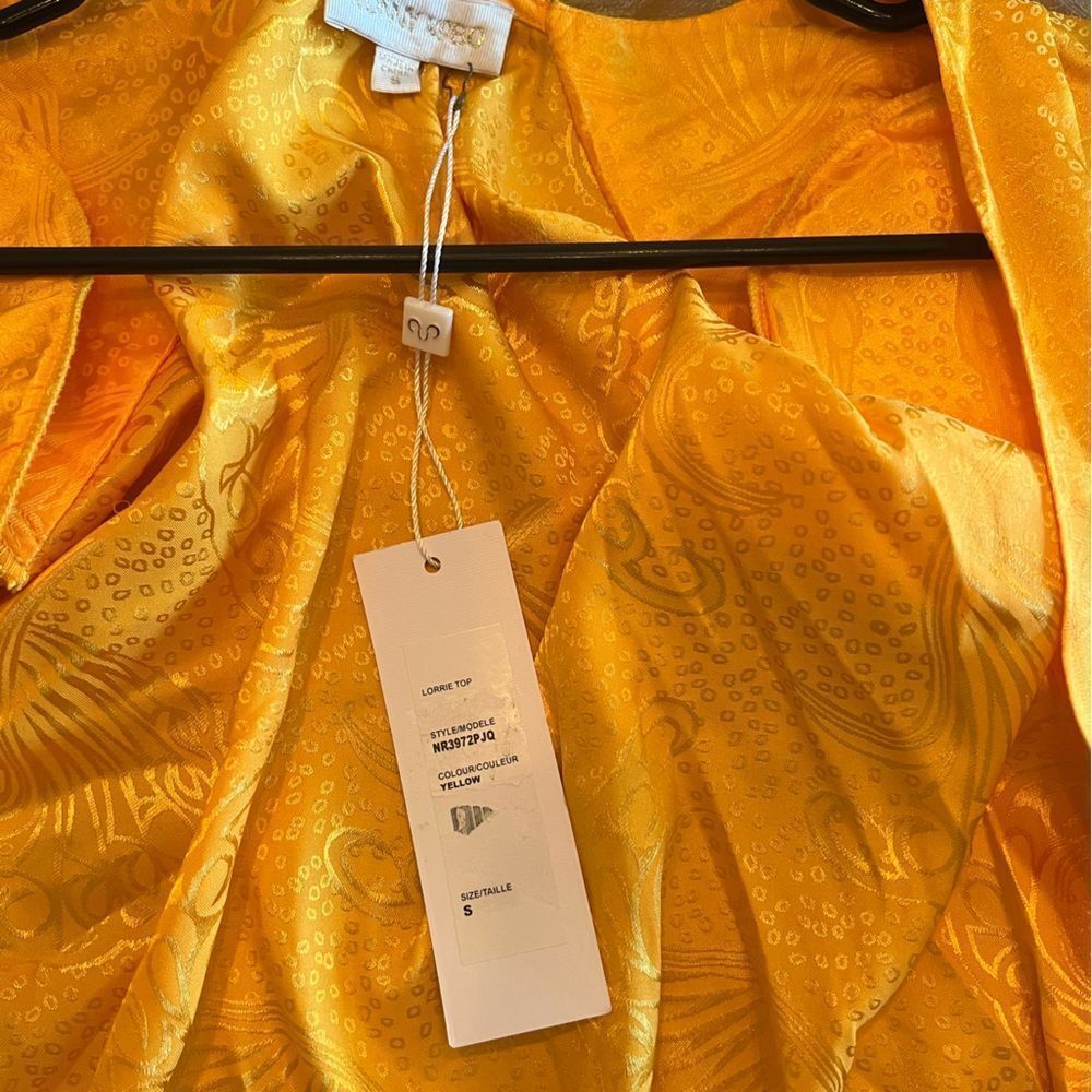 Ronny Kobo Lorrie Top Long Sleeve Yellow Size S - Picture 7 of 9